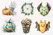 Sage Green Halloween Clipart, an Illustration by CreationArt (Thumbnail 5 of 5)