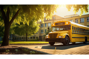 bus presentation yellow ai generated, a School & Education Photo by pikepicture
