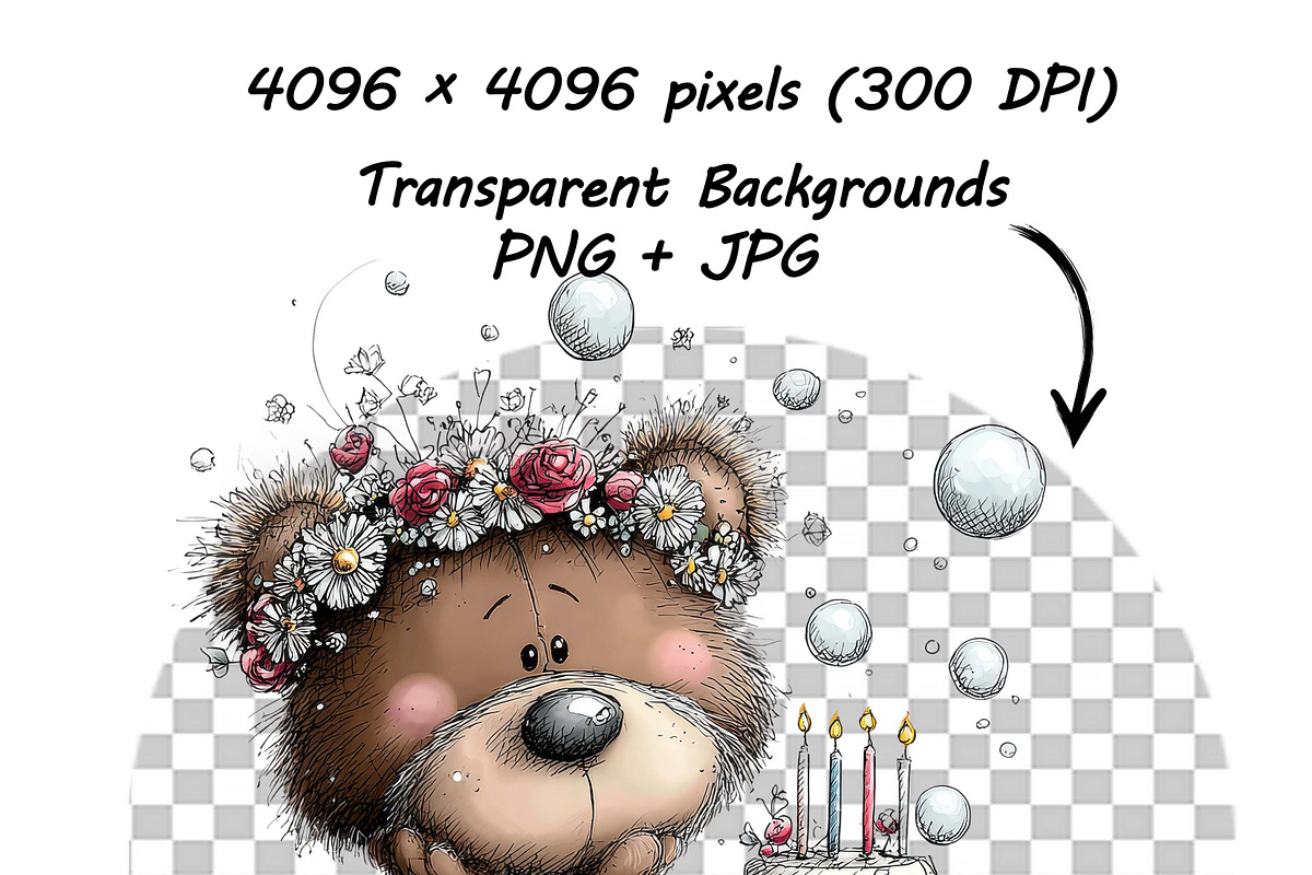 21 Teddy Bear Birthday Party Clipart, a Graphic by one-touch (Photo 13 of 18)
