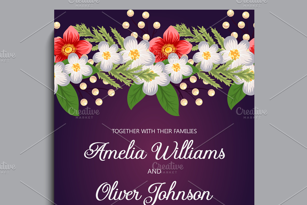 Wedding invitation, an Invitation Template by Doodle_flower