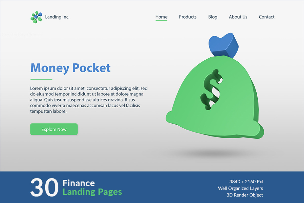 Finance Landing Pages, a Templates & Theme by Odeniz (Photo 13 of 31)