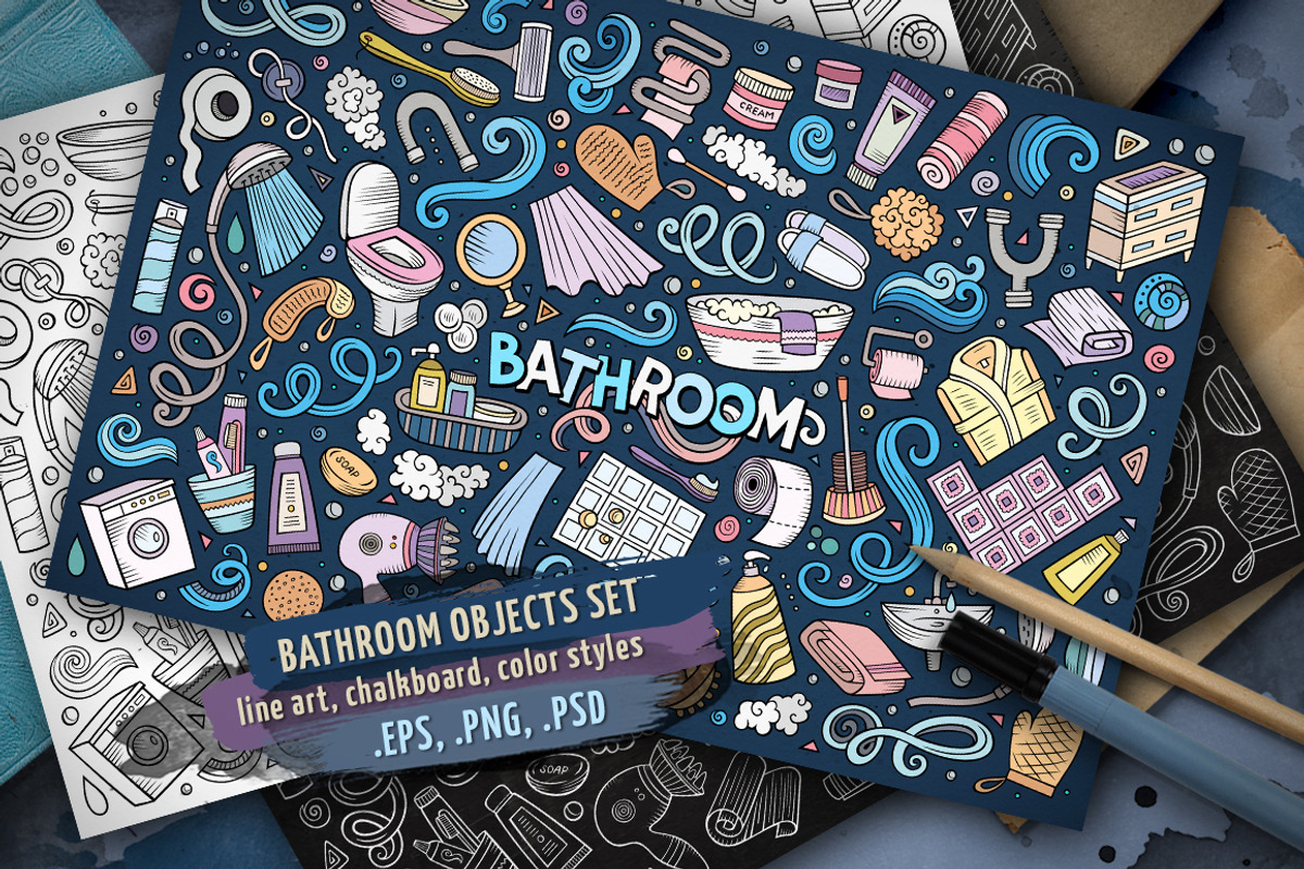 Bathroom Objects & Elements Set, an Object Graphic by BALABOLKA (Photo 1 of 4)
