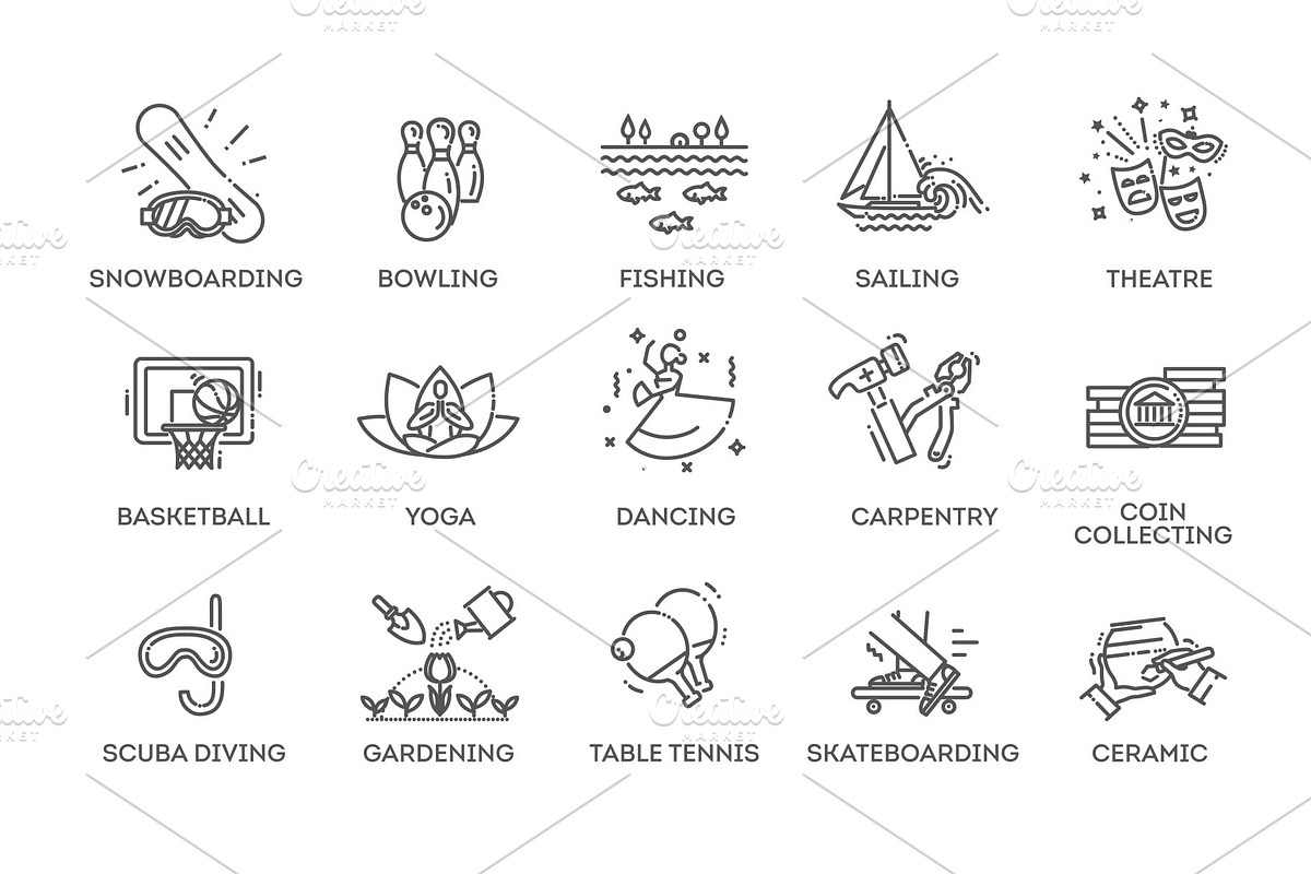 Hobbies and Interest Icons, an Object Illustration by Tettygreen (Photo 2 of 3)