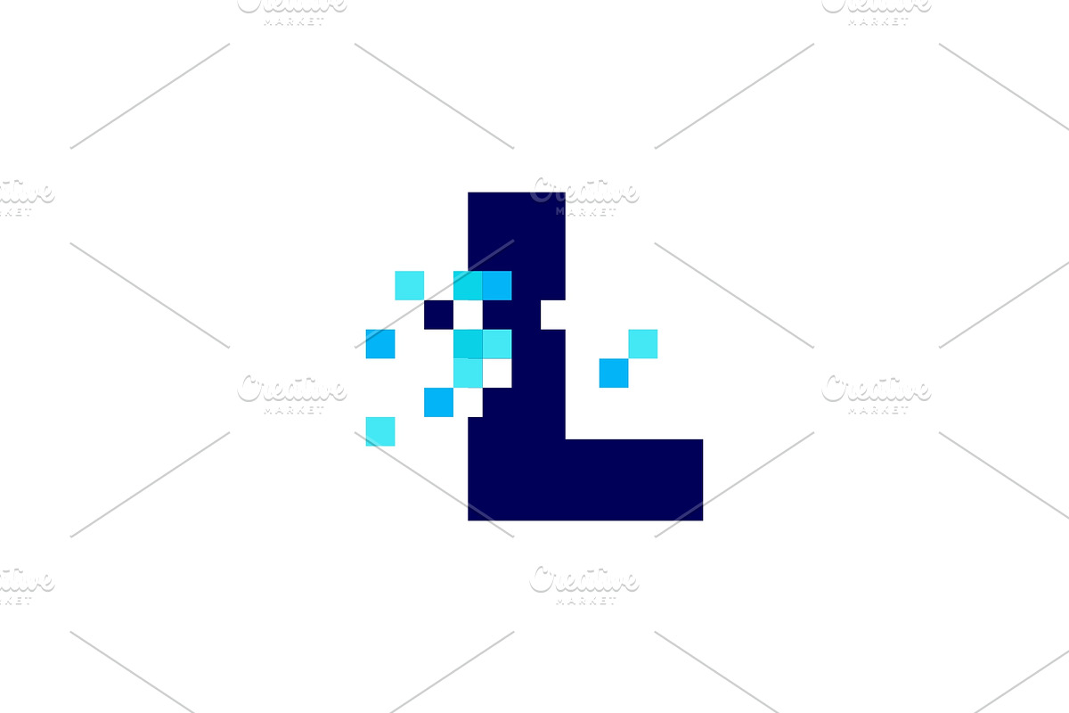 l letter pixel mark digital 8 bit, a Branding & Logo Template by VASTARD STUDIO
