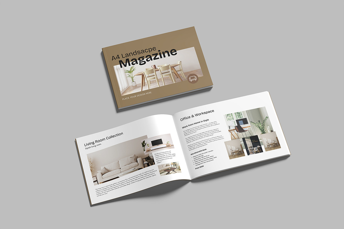A4 Landscape Magazine Mockup, a Magazine Template by graphictime (Photo 8 of 10)