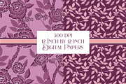 Bohemian Bloom Patterns PinkPurple, a Pattern Graphic by RachelStudio (Thumbnail 5 of 10)