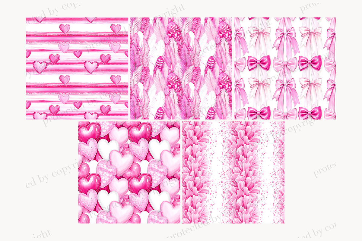 Valentine Digital Paper Collection, a Pattern Graphic by GlamArtZhanna (Photo 4 of 4)