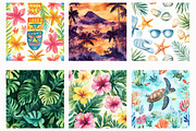Summer Hawaii Seamless Patterns, a Pattern Graphic by Design Market (Thumbnail 3 of 3)