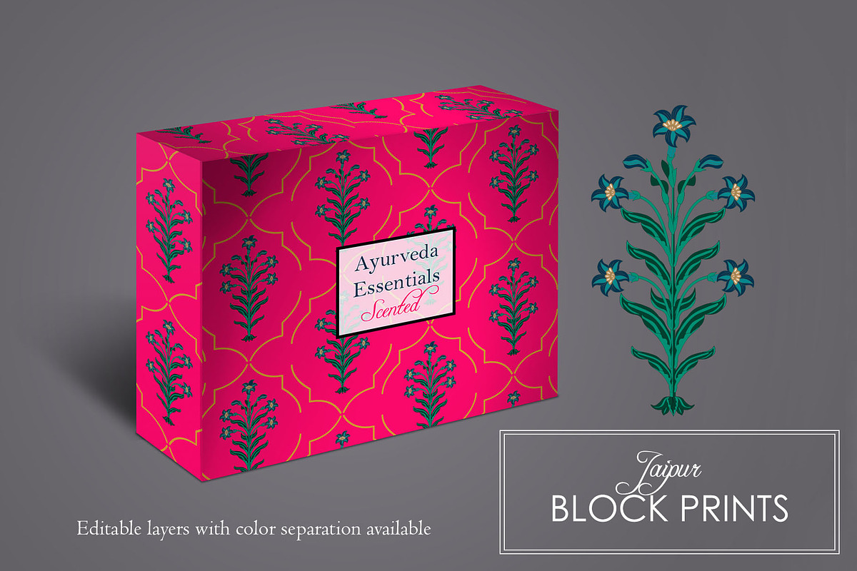 Indian Block Print : Set of 4, a Pattern Graphic by Artifactory Studios (Photo 4 of 4)