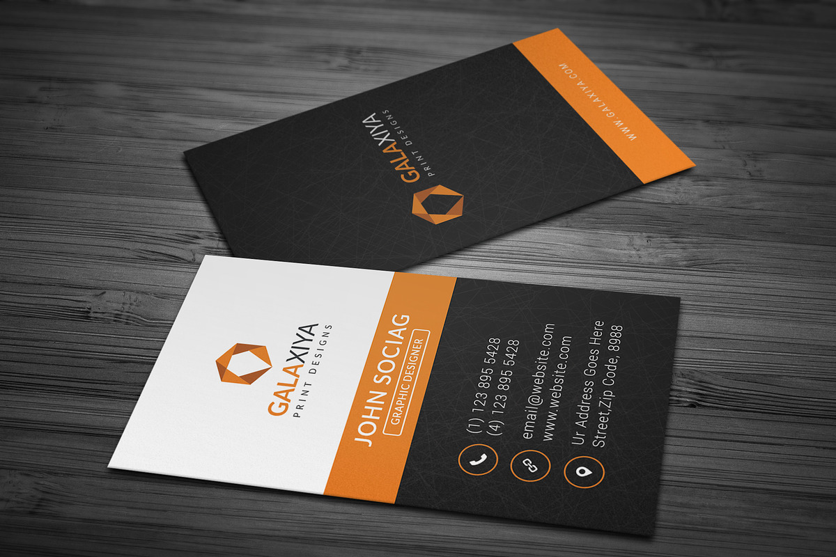 Modern Vertical Business Cards, a Business Card Template by Galaxiya (Photo 6 of 10)