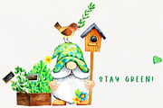 Gnome Gardener Watercolor Clipart, a Seasonal Illustration by TanyaOak (Thumbnail 6 of 6)