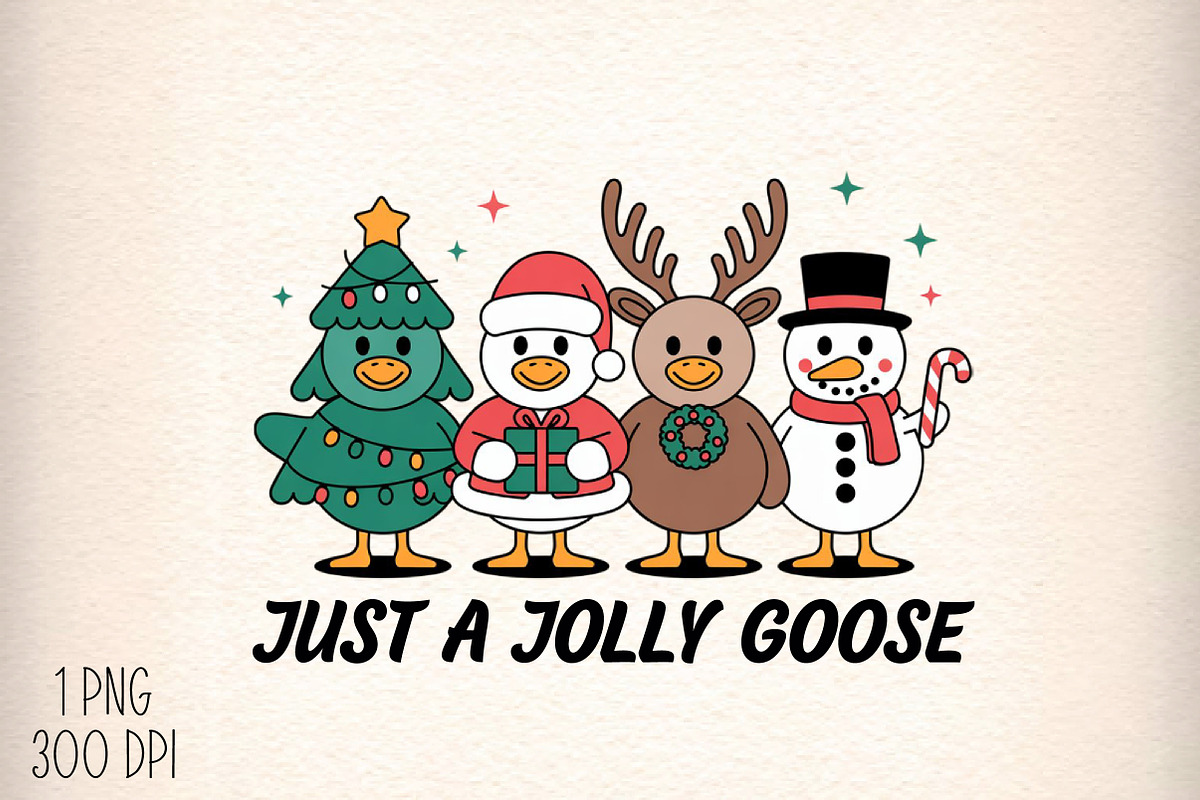 Funny Christmas Just a Jolly Goose, an Illustration by Daily.Designs (Photo 1 of 5)