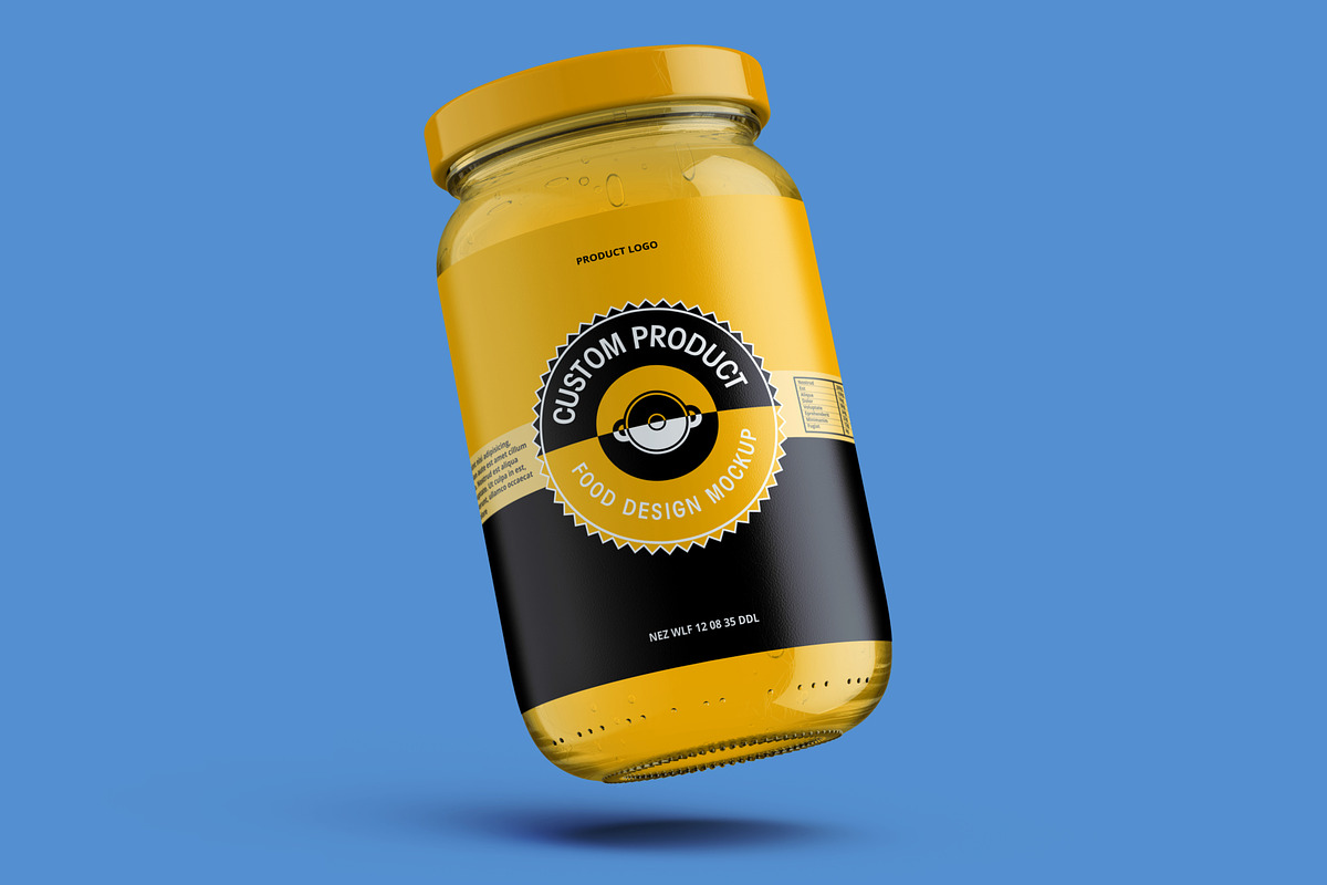 Pickle Sauce Honey Glass Jar Mockup, a Cups & Container Mockup by Digitalphaser (Photo 5 of 8)