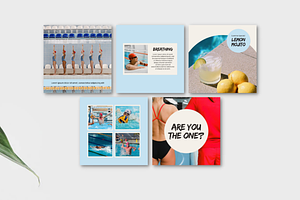 Swimming Social Media Templates