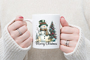 Watercolor Black Gold Christmas Snow, an Illustration by designcity5 (Thumbnail 2 of 4)