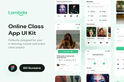 Lambda E-Learning Online Class App, an UI Kit Template by Creative Perspective (Thumbnail 1 of 6)