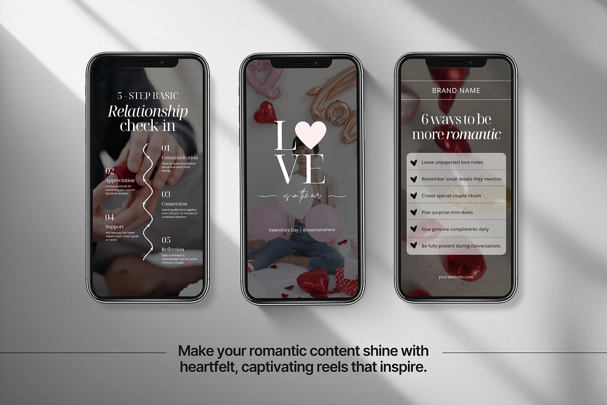 100 Romantic Instagram Reels, a Social Media Template by DigiPax (Photo 4 of 10)