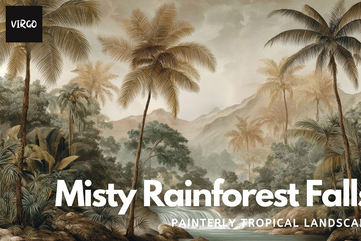 30+ Misty Rainforest Falls Bundle, a Decorative Illustration by Virgo Studio (Photo 1 of 6)