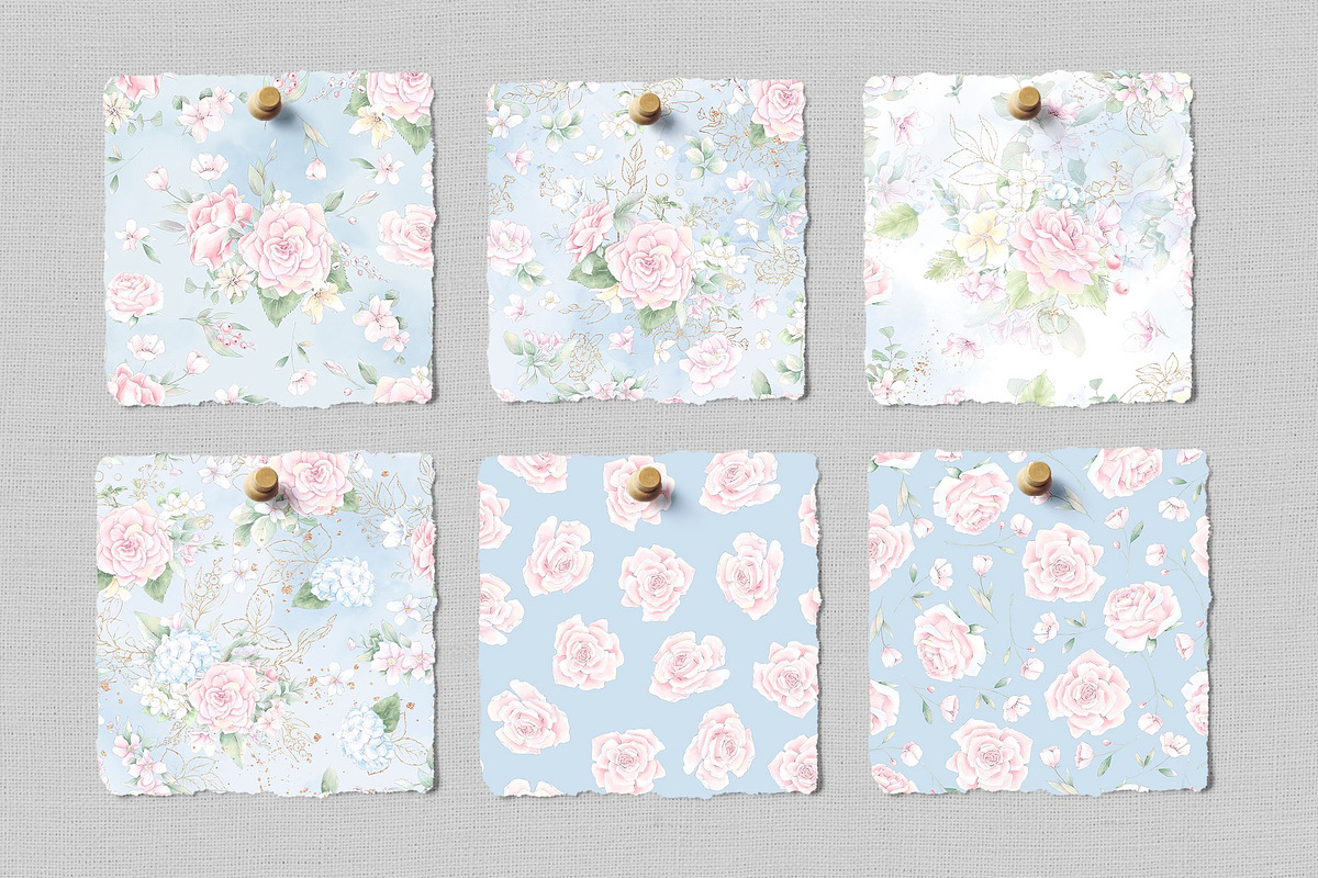 Delicate roses  flowers. Patterns, a Pattern Graphic by Yuliya Art (Photo 7 of 9)