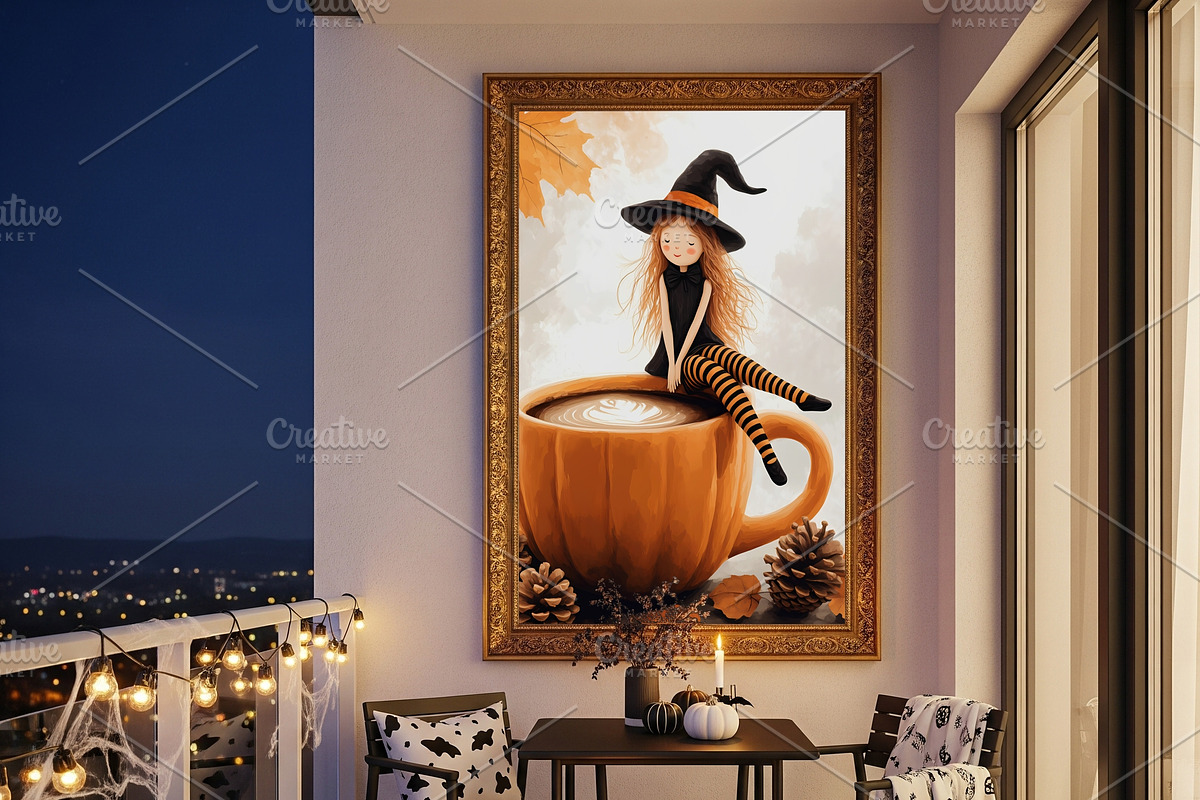 Autumn Witch on Pumpkin Cup, a Seasonal Illustration by Floraphoria (Photo 8 of 14)