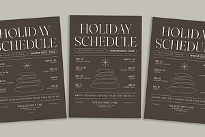 Holiday Schedule Flyer, a Flyer Template by Gumico Studio.