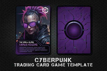 Cyberpunk Trading Card Game Template