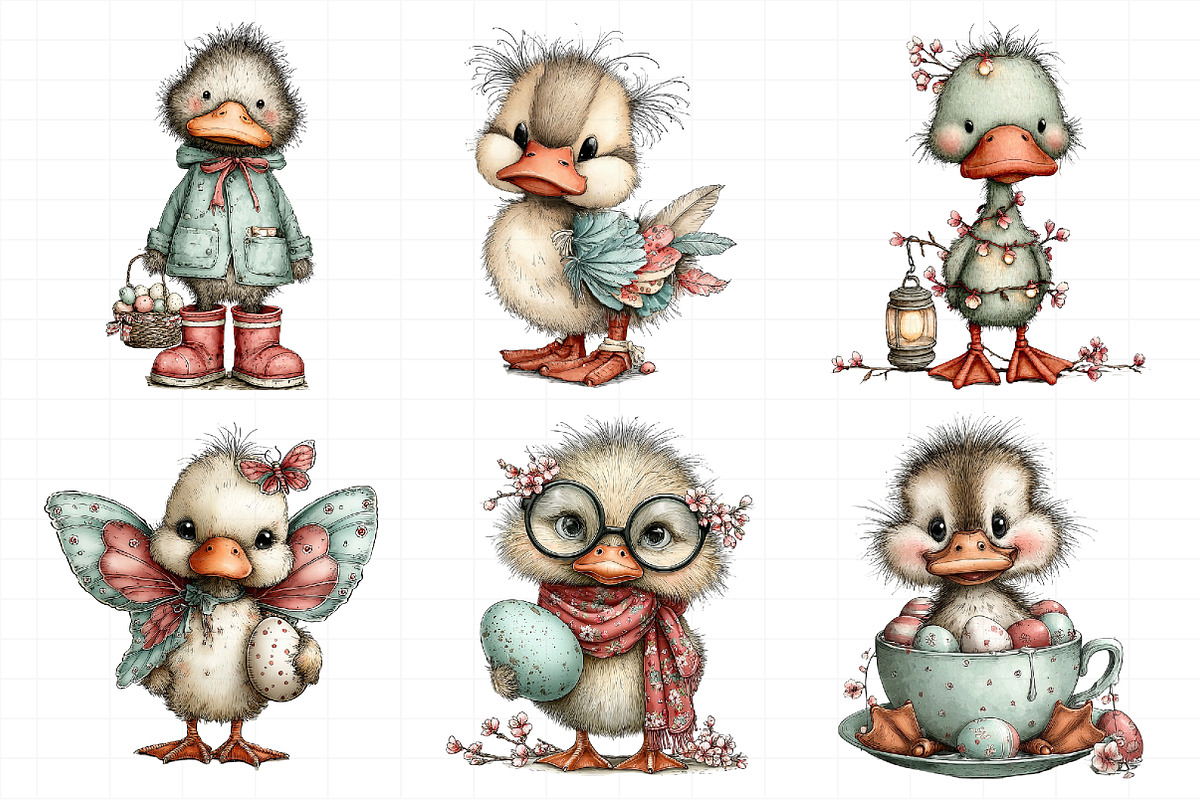 Whimsical Easter Duck Clipart Png, an Illustration by Daily.Designs (Photo 8 of 8)