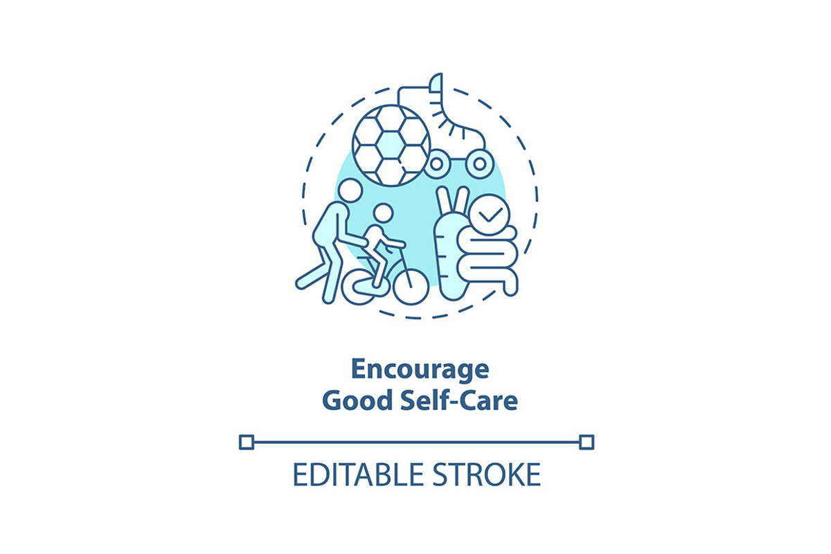 Encourage good self care turquoise, an Icon by IMG Visuals