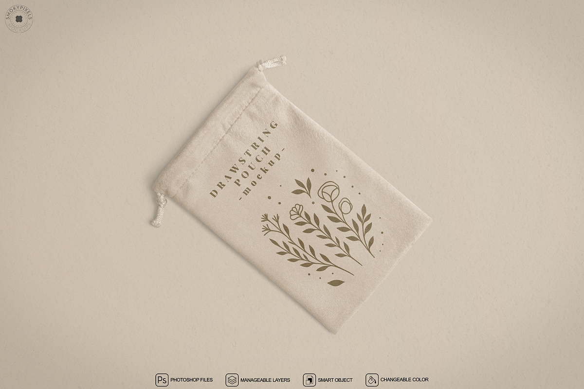 Drawstring Pouch Mockup Set, a Product Mockup by SmokyPixels (Photo 5 of 5)