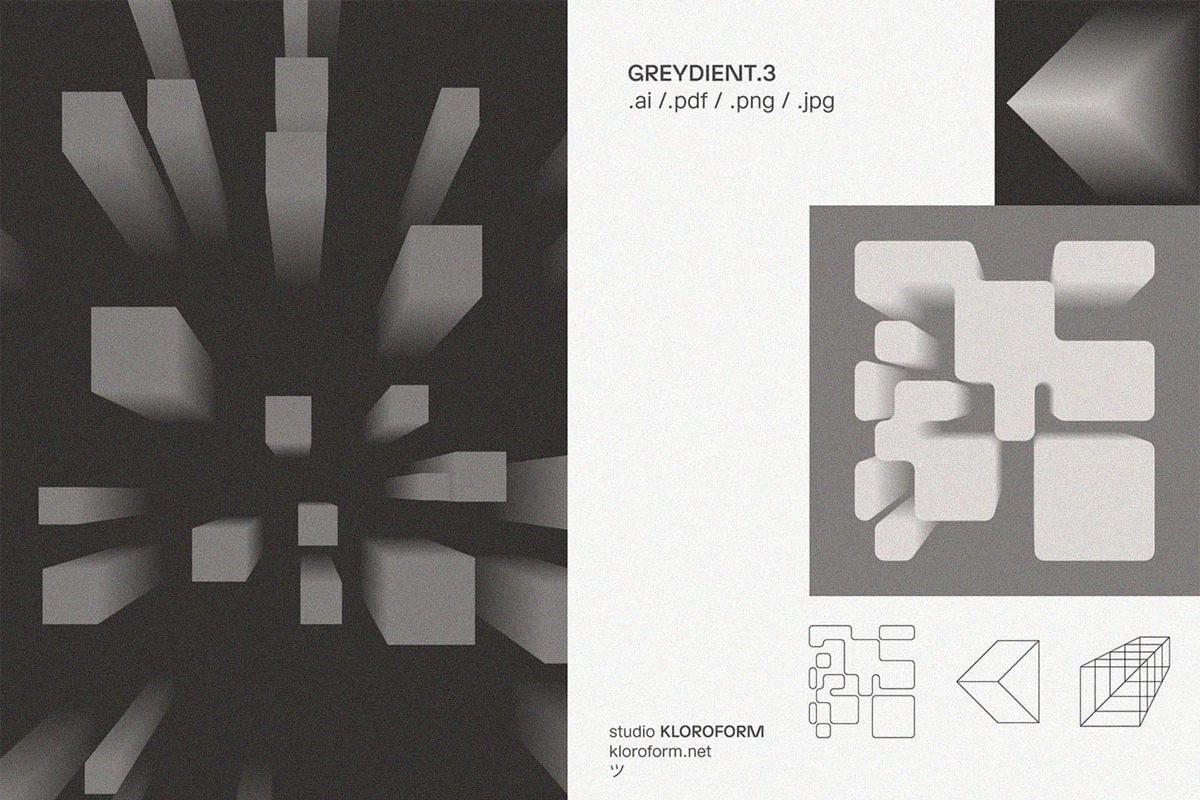 Greydient 3 - Abstract Blend Objects