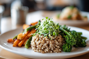 Healthy vegan meal with quinoa, a Food & Drink Photo by MistyDay