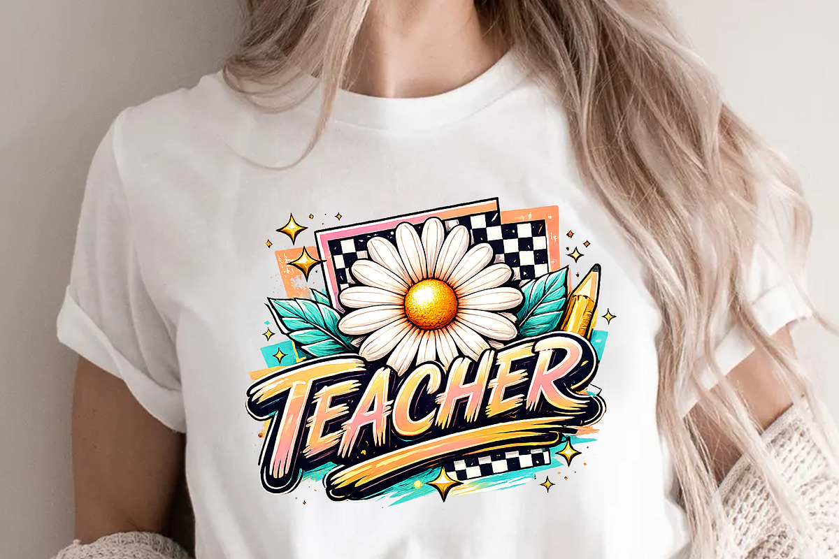 Cute Teacher Daisy Flower PNG, an Object Graphic by Star Graphic Design (Photo 10 of 10)