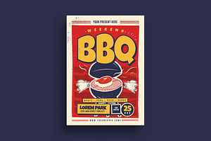 Weekend Barbeque Party Flyer, a Flyer Template by megarez