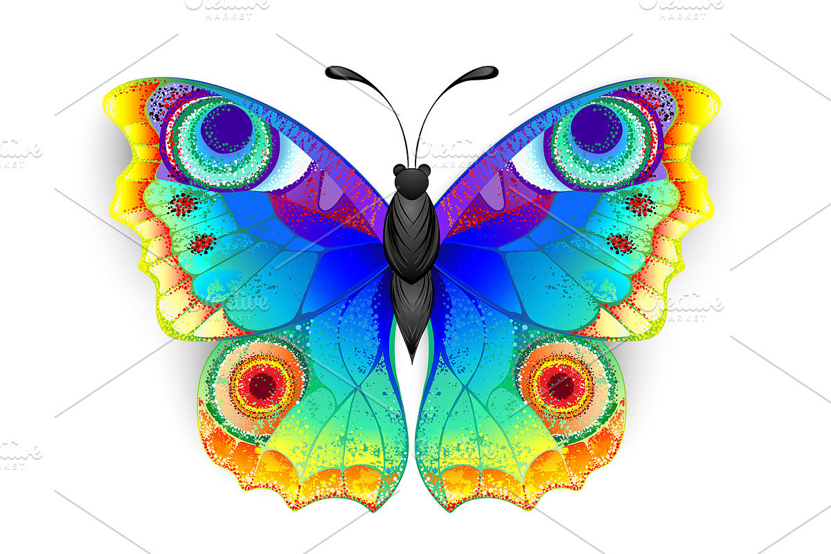 Rainbow Butterfly Peacock Eye, a Texture Illustration by blackmoon9