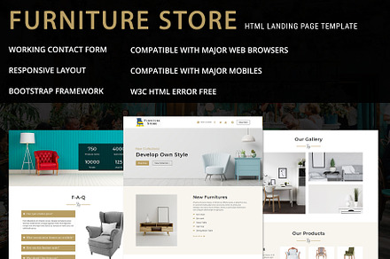 Furniture Store - Landing Page, a Landing Page Template by Pennyblack Templates