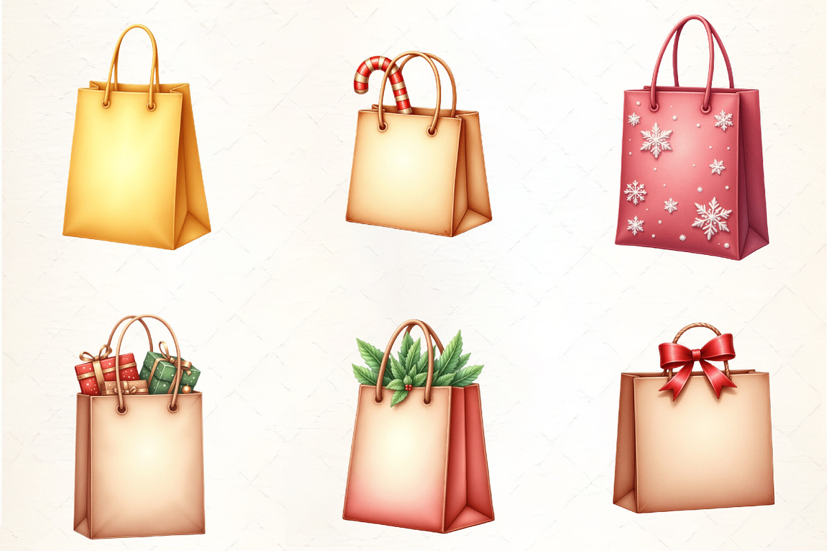 Holiday Shopping Bag Clipart, an Illustration by CrexoraLab (Photo 2 of 5)