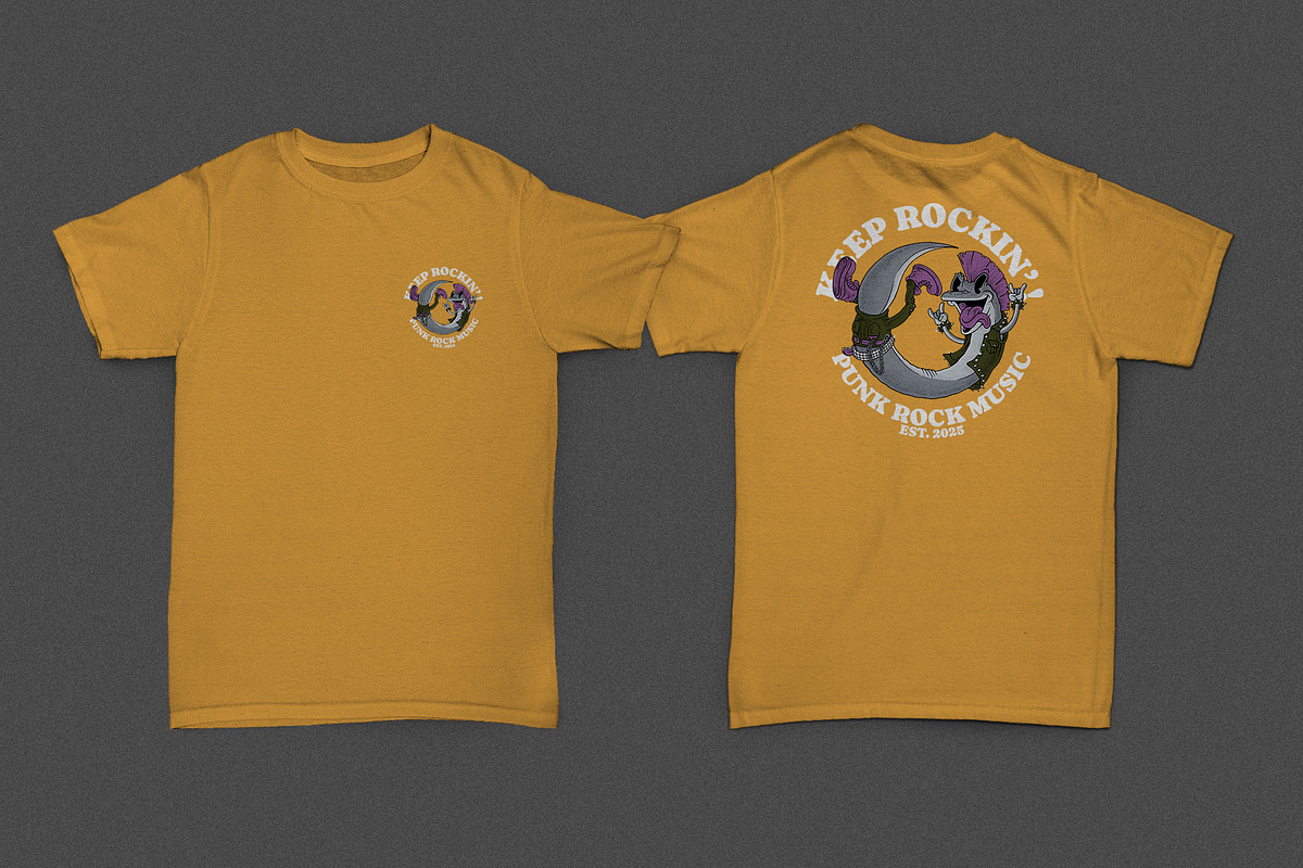 retro gecko mascot in rocker outfit, a Branding & Logo Template by Judsart (Photo 2 of 3)