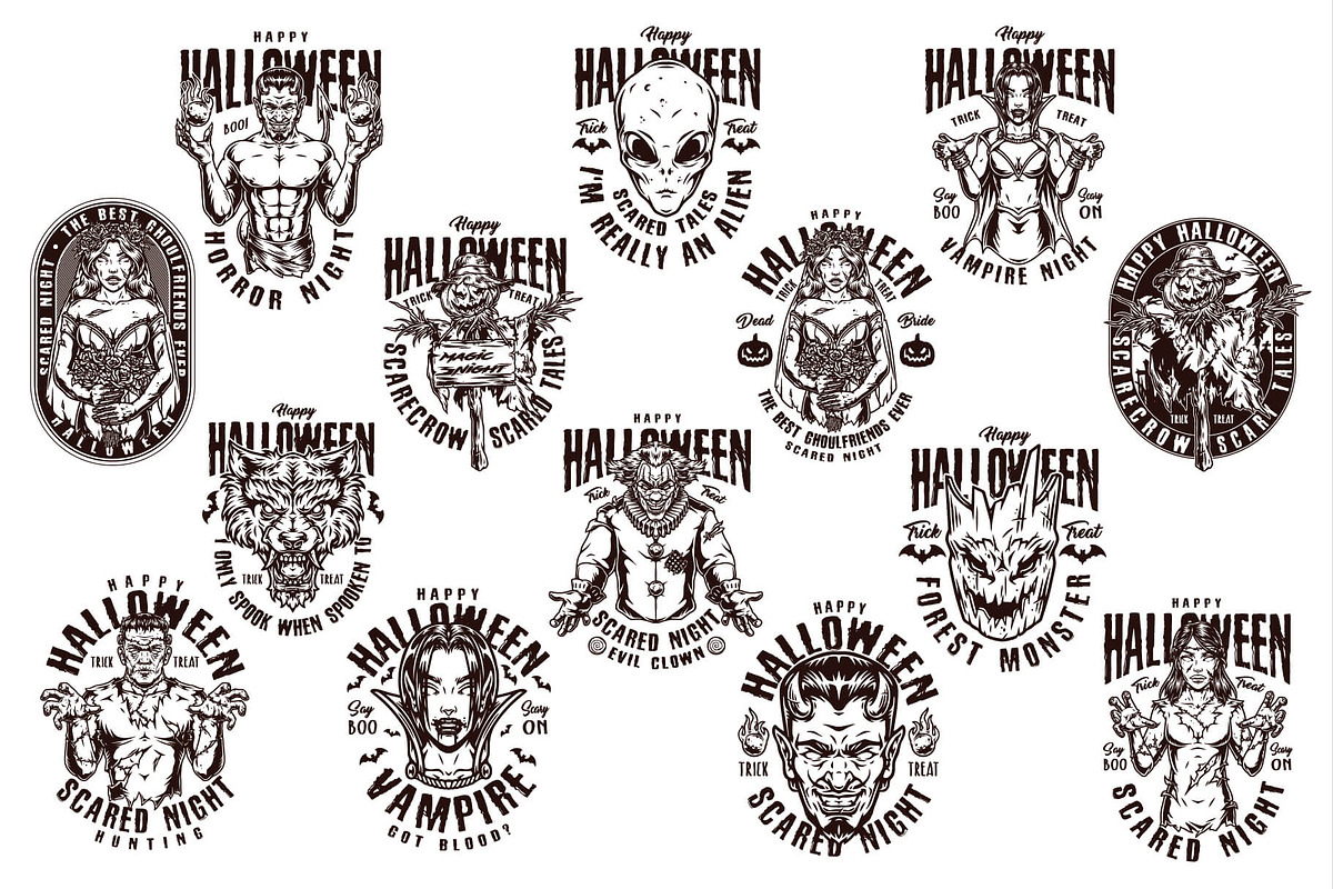 44 Halloween t-shirt designs, a Branding & Logo Template by DGIM studio (Photo 8 of 13)