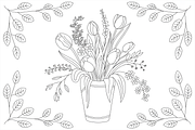 Floral  Bouquet Coloring Book, a Graphic by balal (Thumbnail 2 of 11)