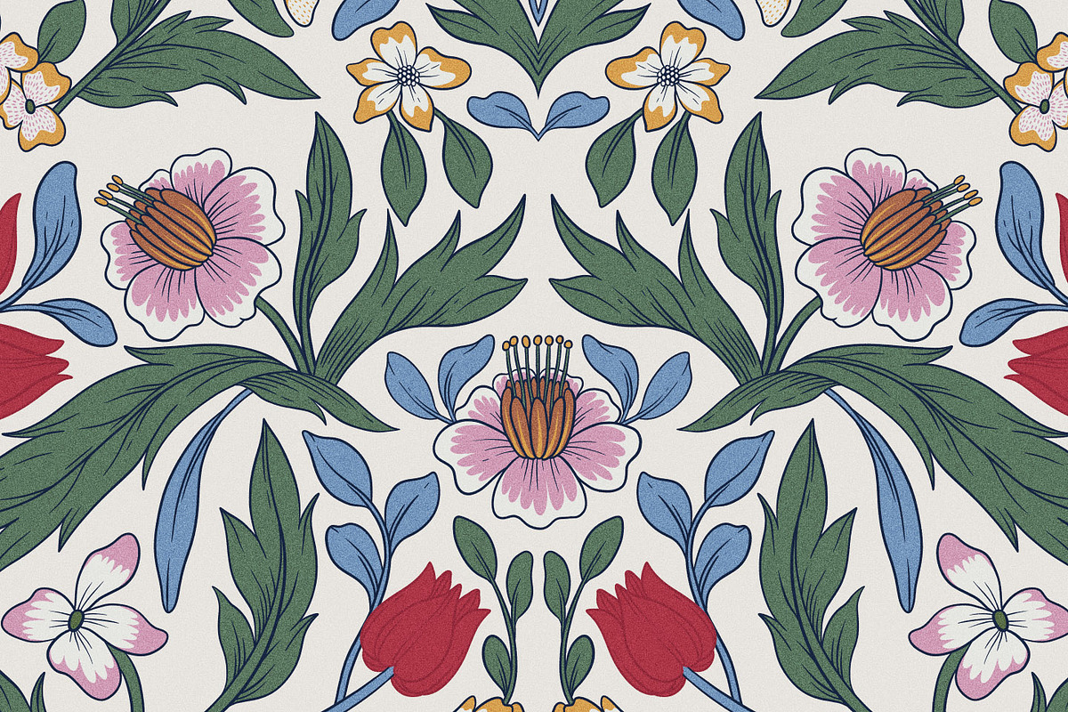 Elegant Botanical Floral Pattern, a Pattern Graphic by likorbut (Photo 10 of 11)