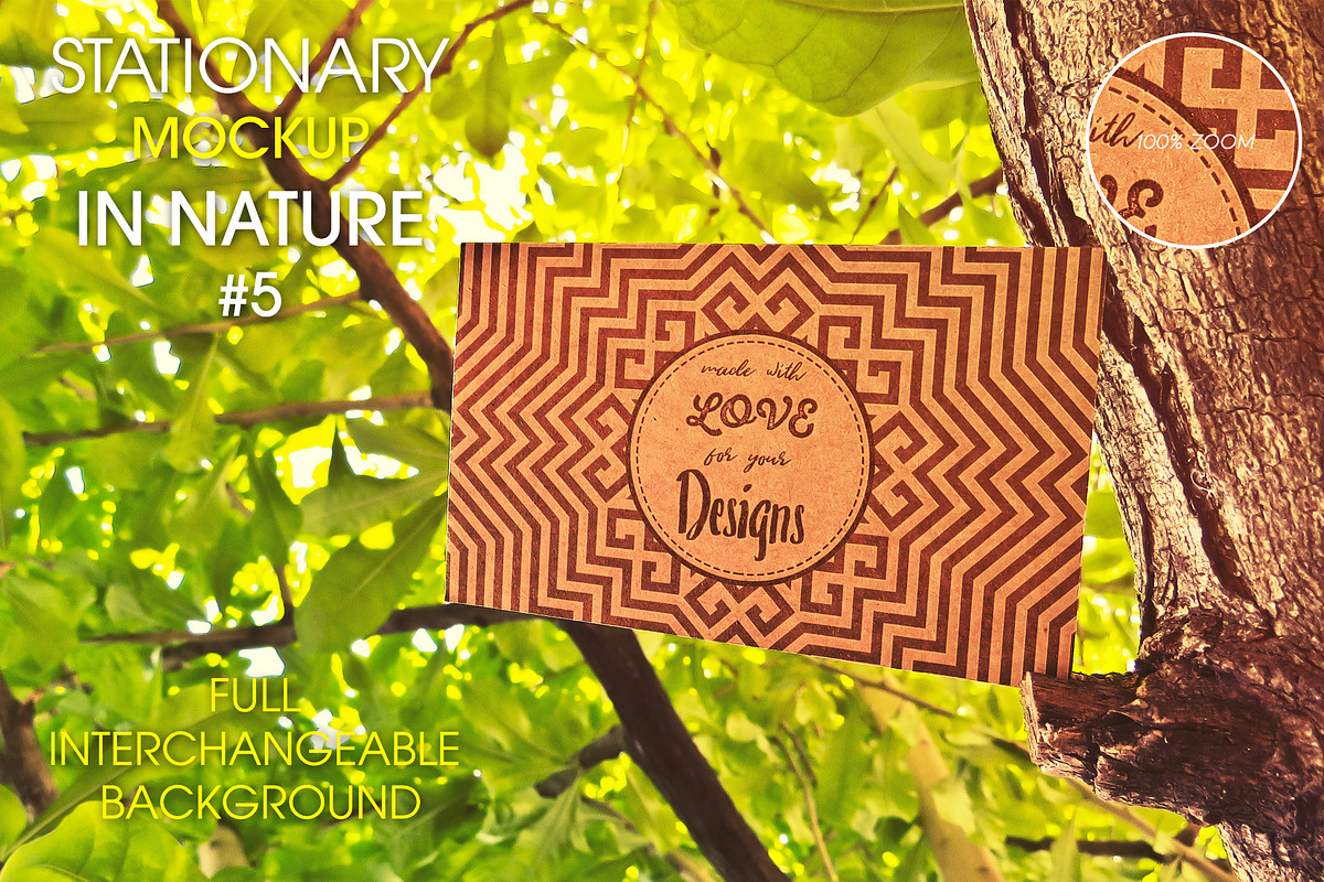 Business Card Mockup in Nature 5, a Print Template by LuisFaus