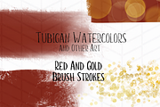 8 Red and Gold Brush Strokes perfect, a Texture Graphic by Tubigan Art (Thumbnail 3 of 3)
