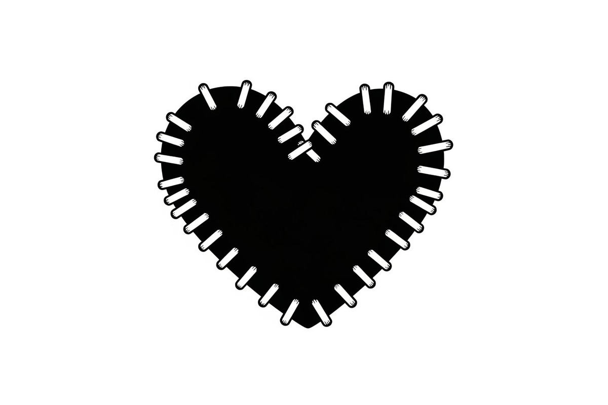 Stitched Heart Silhouette Vector Bun, an Illustration by Designs_River (Photo 23 of 41)