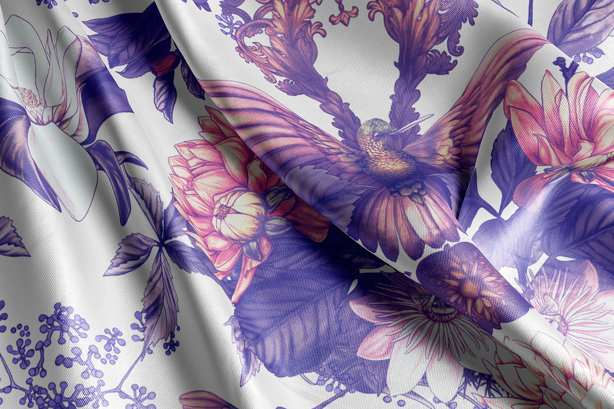 Seamless patterns Hummingbird Blooms, a Pattern Graphic by Yana Dobrik (Photo 11 of 14)