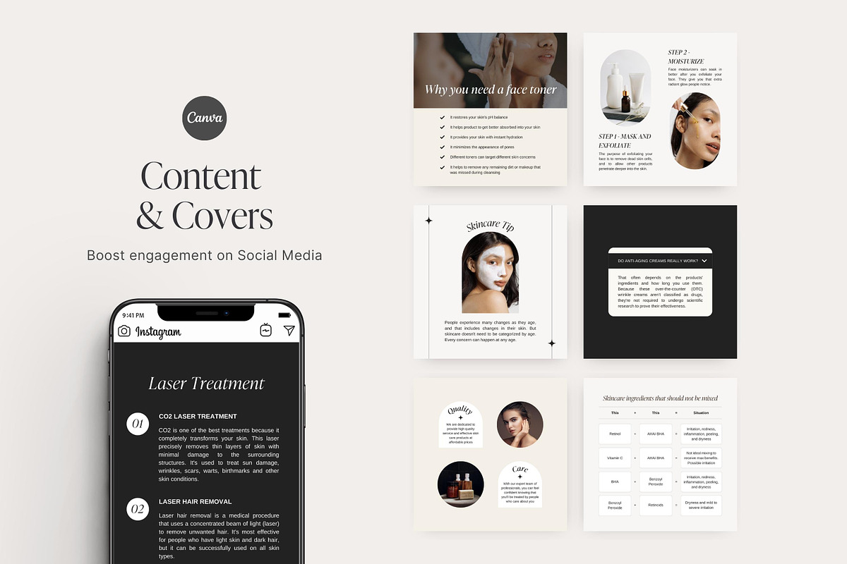 Esthetician Instagram templates, a Social Media Template by LiliesandBerries (Photo 6 of 22)