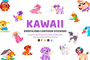 Kawaii Emoticons Stickers, an Emoji Icon by Vectors Market