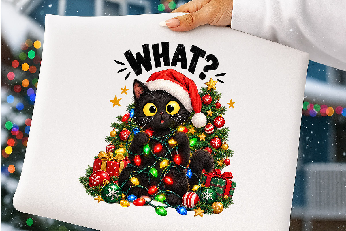 Funny Black Cat Christmas PNG, a Work Illustration by SinaCreation (Photo 4 of 6)