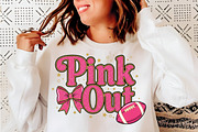 Preppy Pink out Football Bow Png, an Illustration by SinaCreation (Thumbnail 3 of 7)