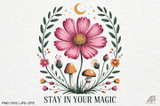 Boho Retro Flowers Quotes Bundle, an Illustration by Actual Pixel (Thumbnail 5 of 12)