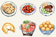 Watercolor Chinese Food Clipart, an Illustration by OK Design (Thumbnail 5 of 5)